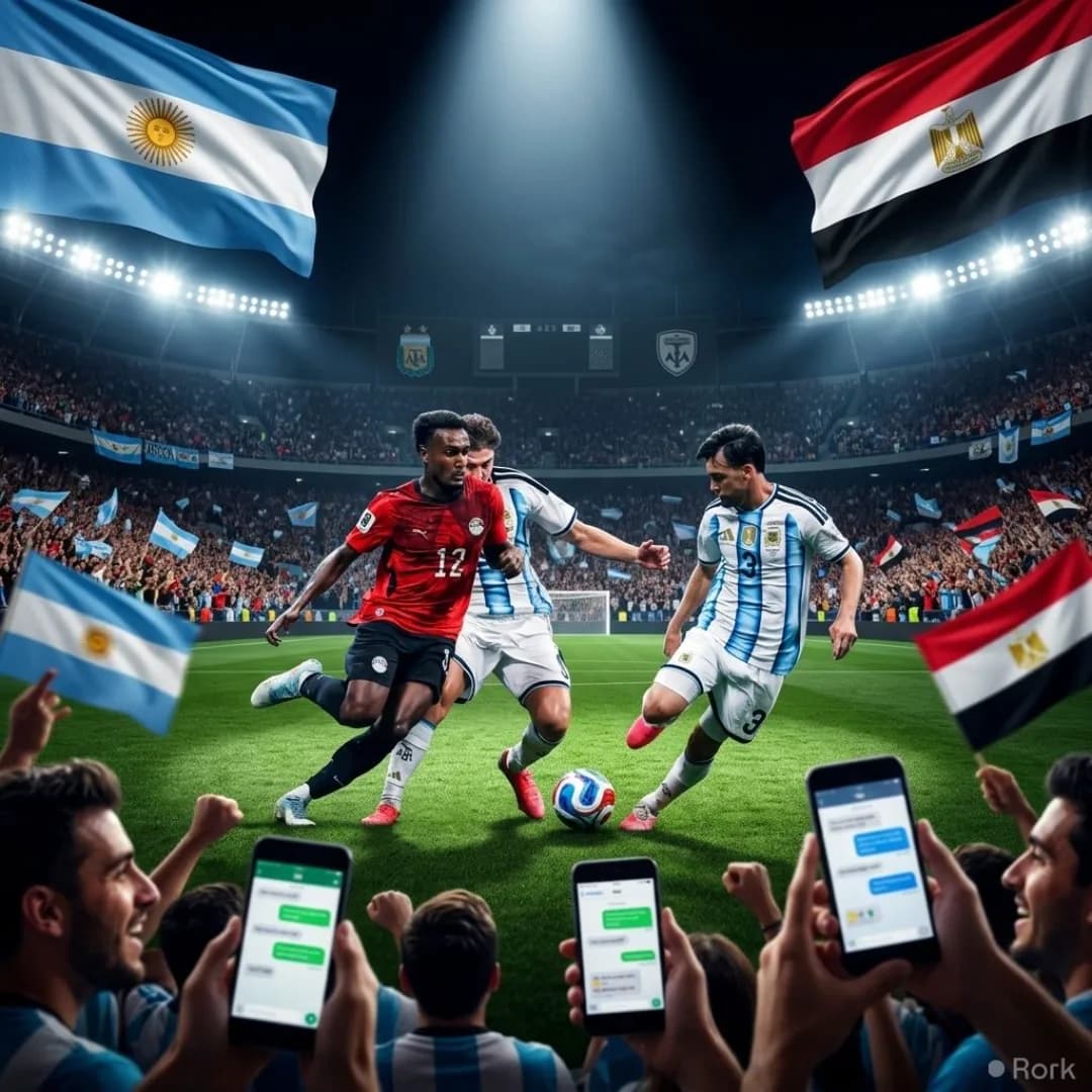 AI-generated illustration: Argentina vs Egypt Match Shatters WhatsApp Records 29 Million Messages Per Second